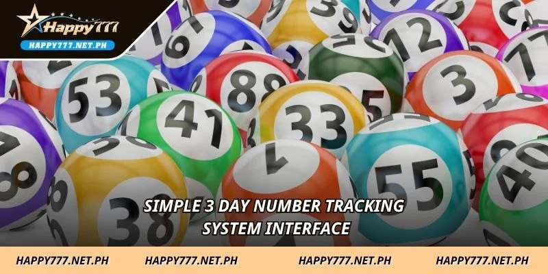 Simple 3 day number tracking system interface